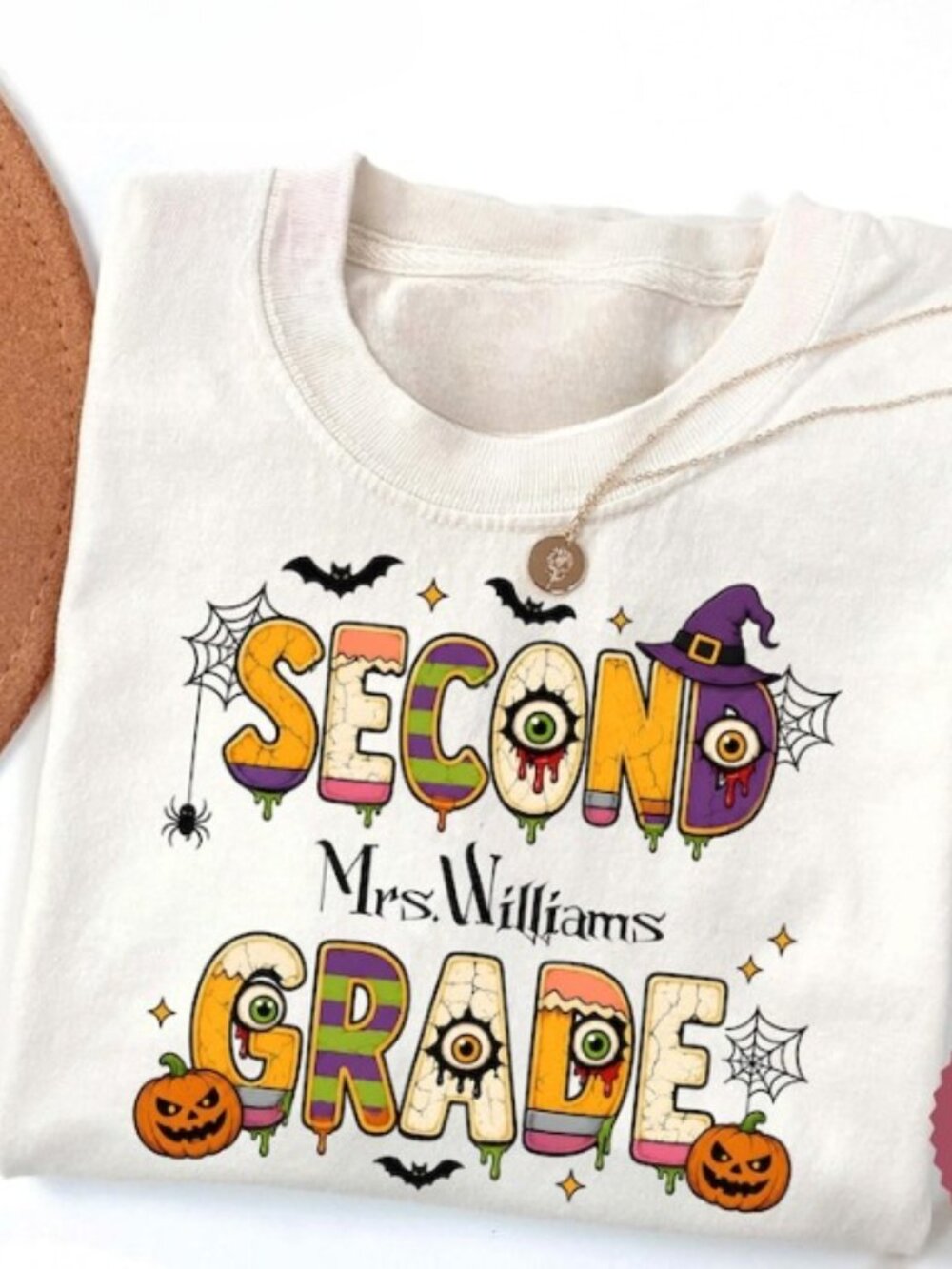 Custom Halloween Second Grade Shirt, Teacher Halloween Shirt - Picture 1 of 4